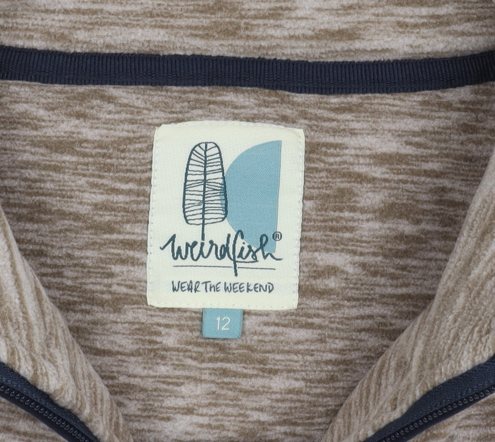 Weird Fish Women's Beige Zip Sweatshirt Size 12