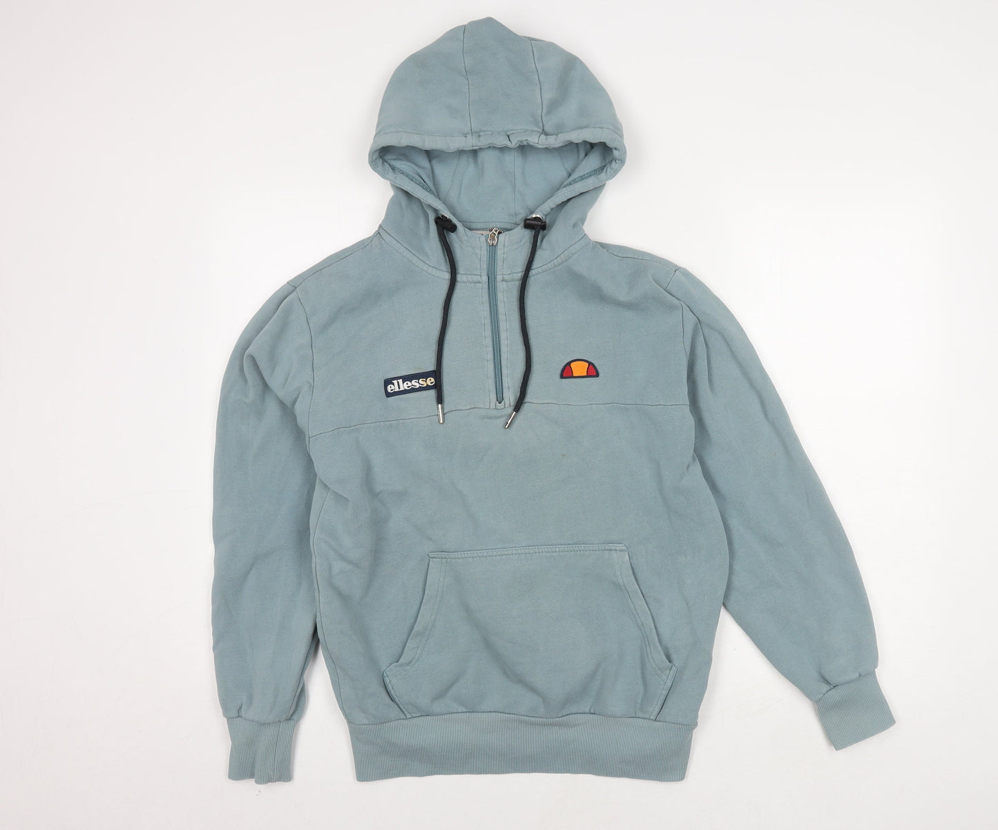 Ellesse Men's Blue 1/4 Zip Hoodie S with Logo Accents