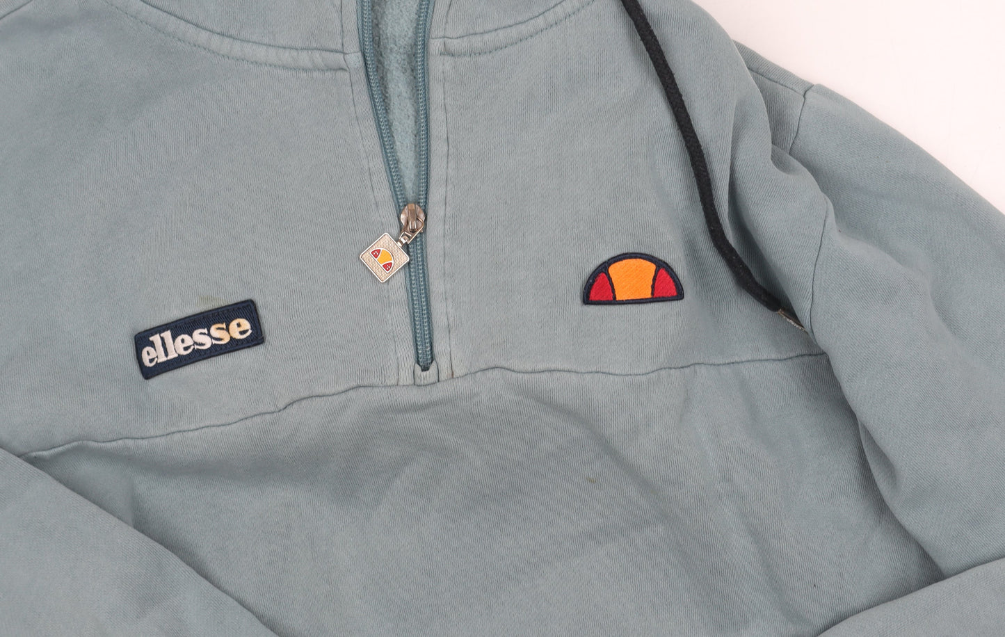 Ellesse Men's Blue 1/4 Zip Hoodie S with Logo Accents