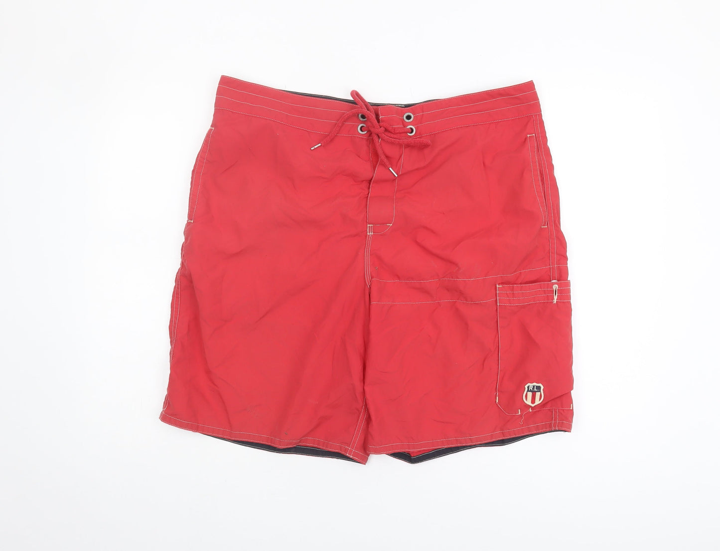 Ralph Lauren Men's Red Cargo Shorts XL Drawstring