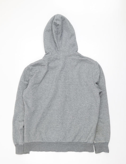 Puma Men's Grey Full Zip Hoodie, Size M, Logo Accent
