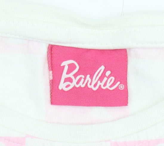 Additional view of Barbie girls’ pink check short sleeve t-shirt 11-12 years