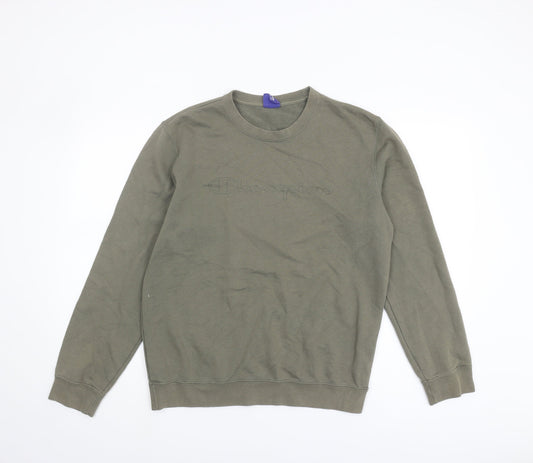 Mens UK M Champion Green Pullover Sweatshirt