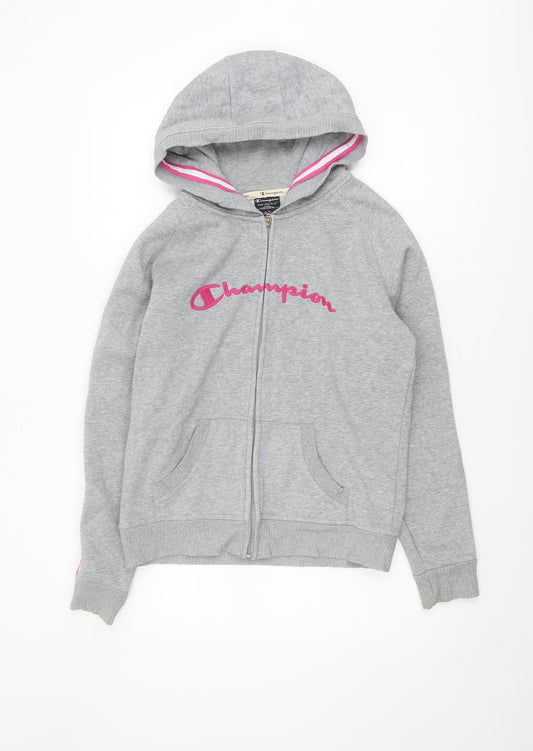 Champion Women's Grey Full Zip Hoodie Size 12
