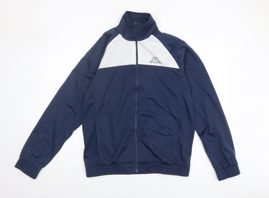 Kappa Men's Blue Basic Jacket M - Casual, Full Zip, Logo