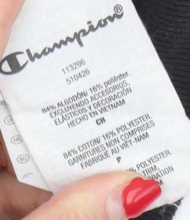 Champion Women's Black Sweatshirt, Size S, Logo Accents