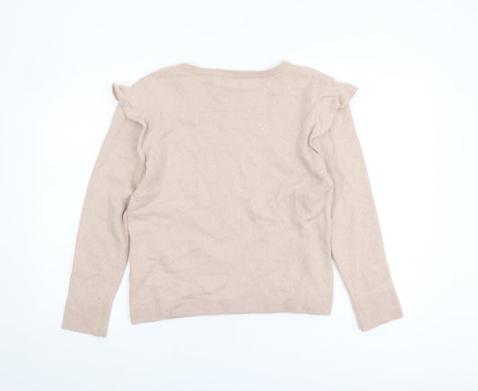 Massimo Dutti Women's Beige Pullover Jumper, Size L