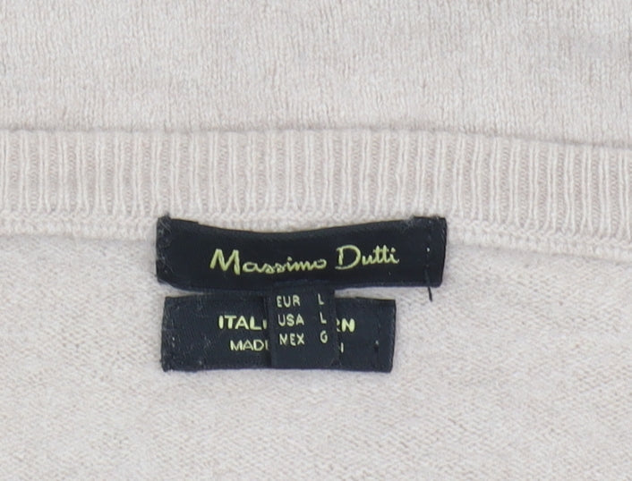 Massimo Dutti Women's Beige Pullover Jumper, Size L