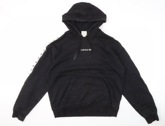 Additional front view of Adidas Men's Black Pullover Hoodie M - Sporty & Stylish