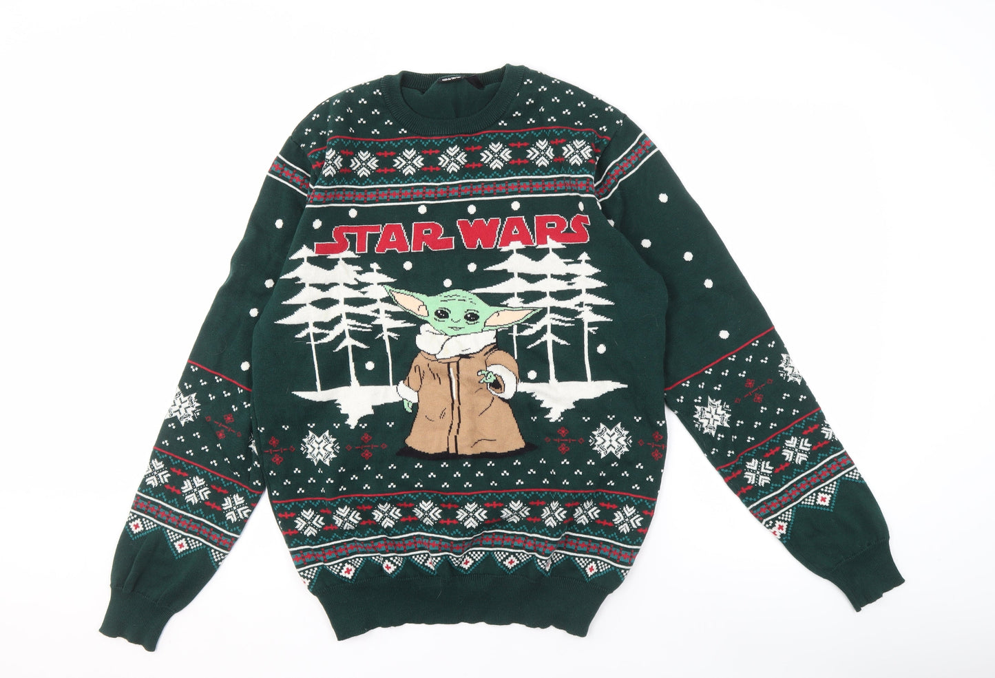 Star Wars Men’s Green Christmas Jumper, Size L