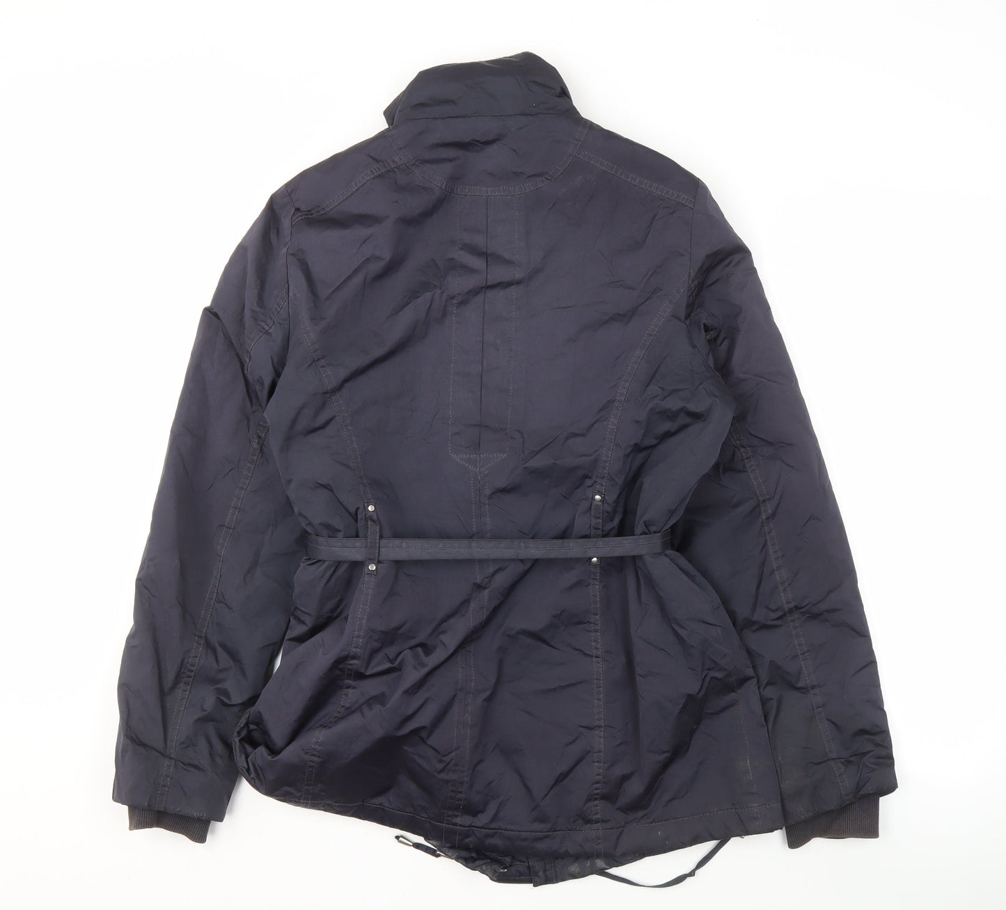 Paul Costelloe Blue Women's Belted Jacket Size 14