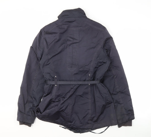 Paul Costelloe Blue Women's Belted Jacket Size 14