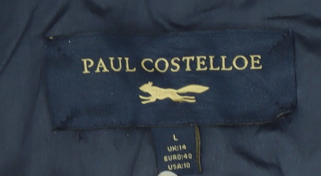 Paul Costelloe Blue Women's Belted Jacket Size 14