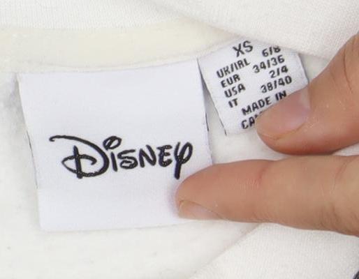 Disney Women's White Cartoon Pullover Sweatshirt XS
