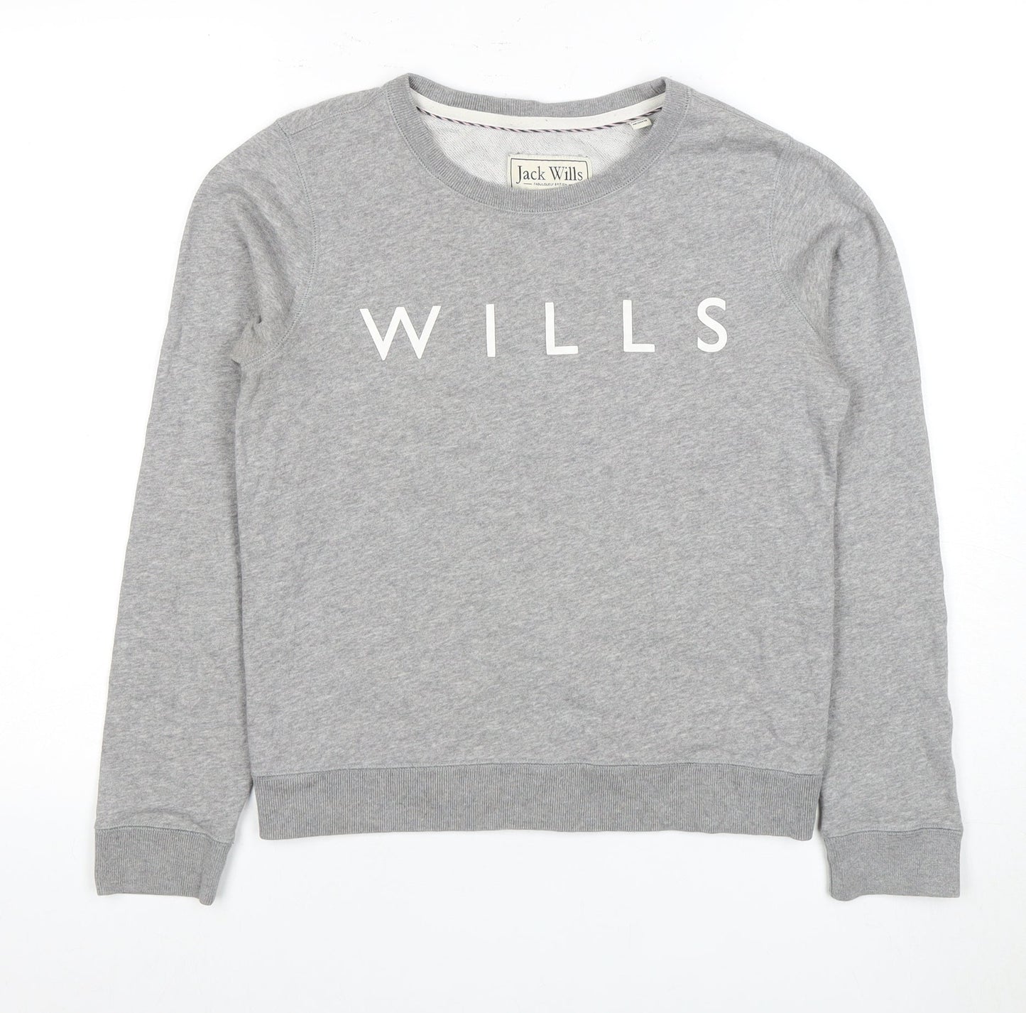Jack Wills Women's Grey Logo Sweatshirt Size 8