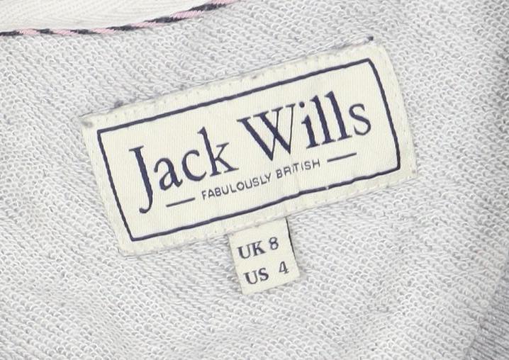 Jack Wills Women's Grey Logo Sweatshirt Size 8