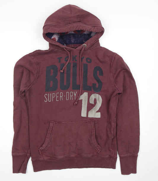 Unisex Adults UK L Regular Superdry Purple Pullover Hoodie