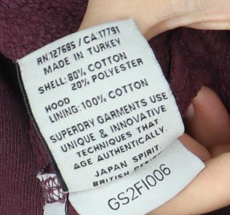 Superdry Unisex Purple Pullover Hoodie - L, Logo, Casual