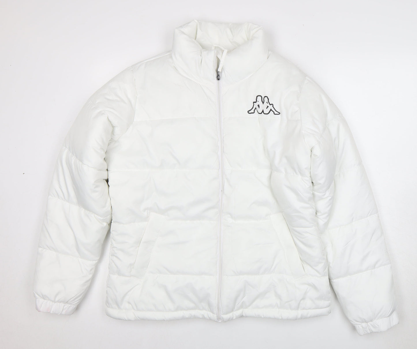 Kappa Unisex White Puffer Jacket L Full Zip Winter
