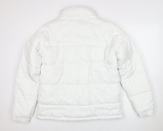 Kappa Unisex White Puffer Jacket L Full Zip Winter