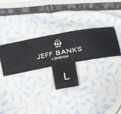 Jeff Banks Men's L White Striped Dress Shirt
