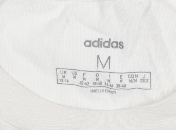 Adidas Unisex Adults White M Basic Short Sleeve T-Shirt