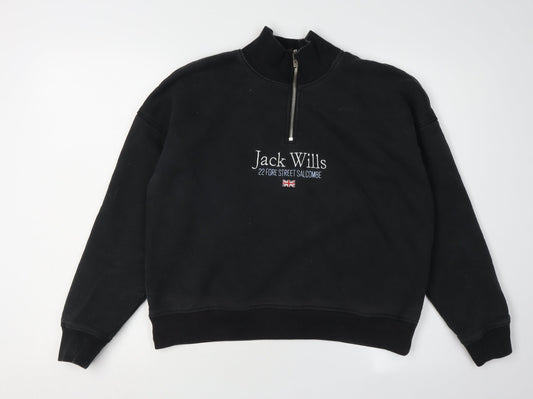 Jack Wills Women's Black Pullover Sweatshirt, Size 10