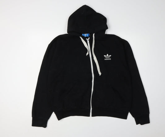 Unisex Adults UK L Regular adidas Black Full Zip Hoodie