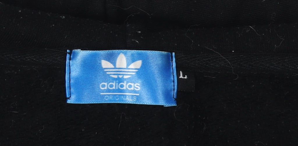 Adidas Unisex Black Full Zip Hoodie, Size L