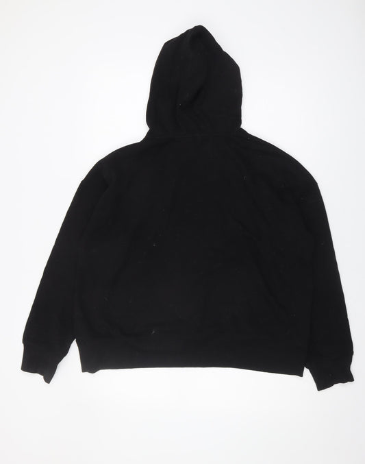 DKNY Women's Black Pullover Hoodie, Size L, Cotton Blend