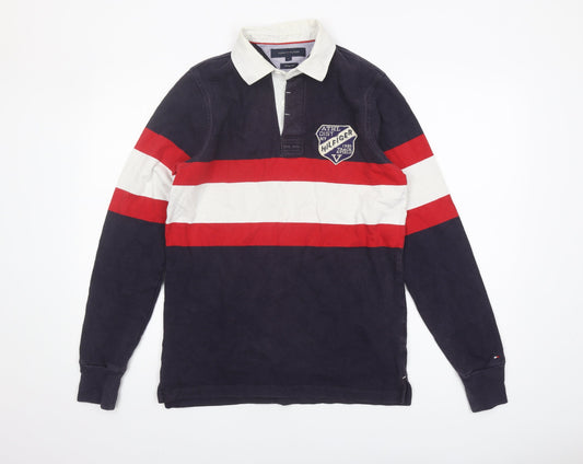 Tommy Hilfiger Men's Multicoloured Striped Rugby Shirt S