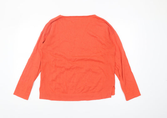 White Stuff Women's Orange Pullover Jumper Size 10