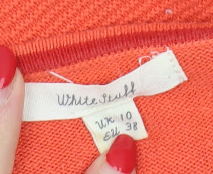 White Stuff Women's Orange Pullover Jumper Size 10