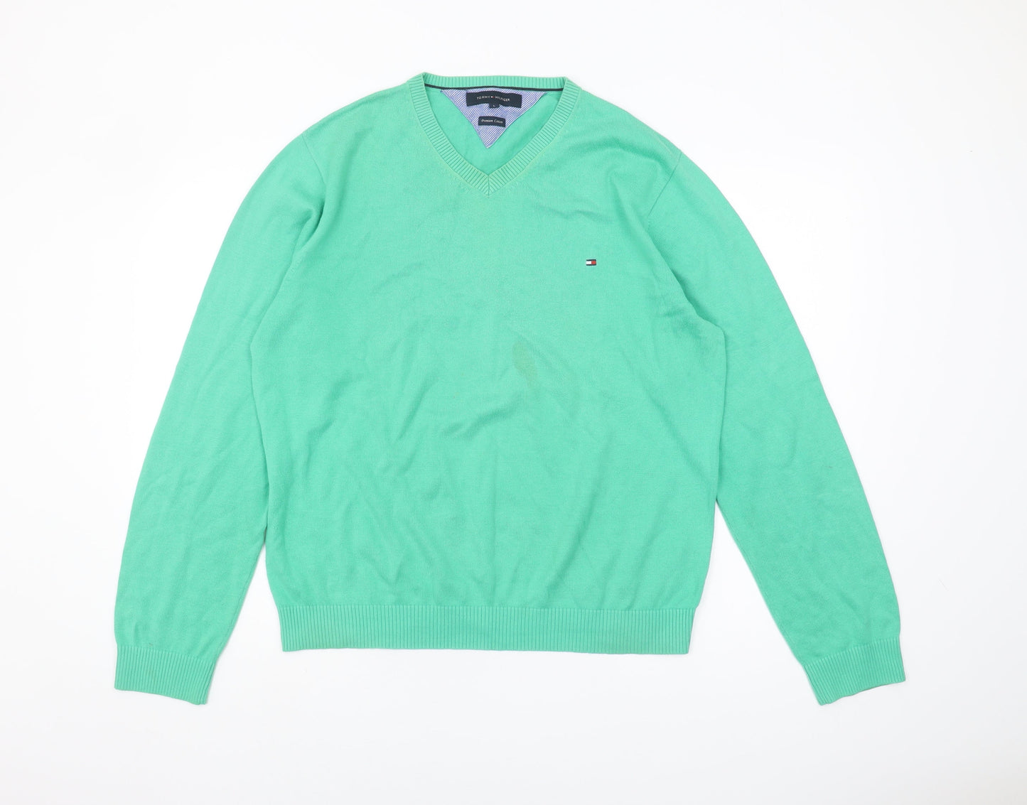 Tommy Hilfiger Men's Green Pullover Jumper L