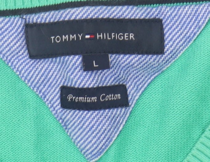 Tommy Hilfiger Men's Green Pullover Jumper L