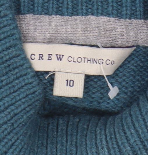 Crew Clothing Women's Blue Mock Neck Jumper Size 10