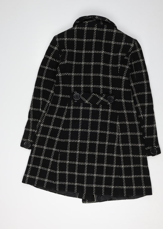 Marks and Spencer Women's Black Check Trench Coat Size 10
