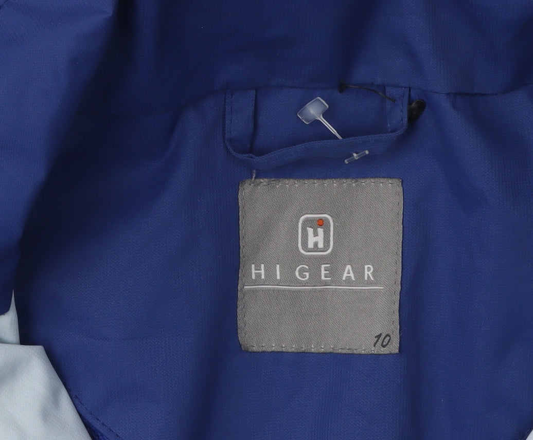 Hi Gear Women's Blue Rain Coat, Size 10, Hooded Waterproof