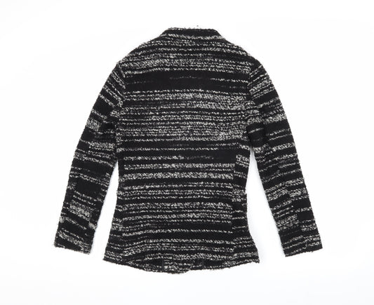 Marks and Spencer Women's Black Striped Jacket Size 6