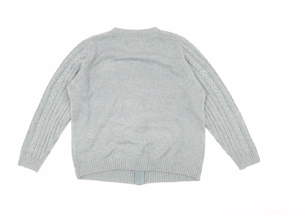 Brand and care label for Honor Millburn Women's Grey Knit Jacket, size 14