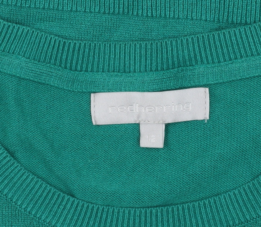 Close-up detail of Red Herring Women's Green jumper, size 12