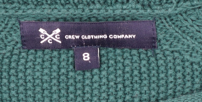 Crew Clothing Green Women's Jumper, Size 8, Relaxed Knit Style