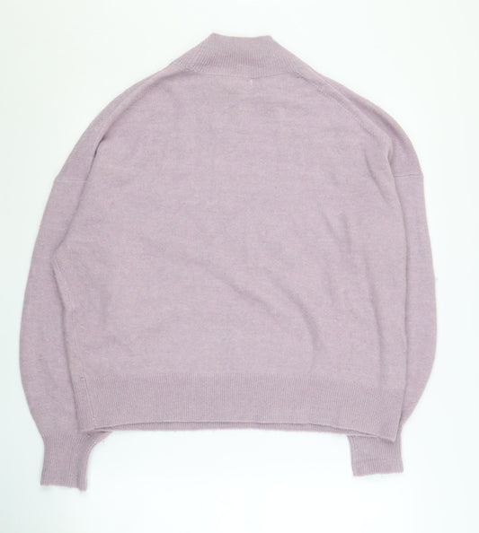 Fat Face Women's Purple Mock Neck Pullover Jumper Size 16