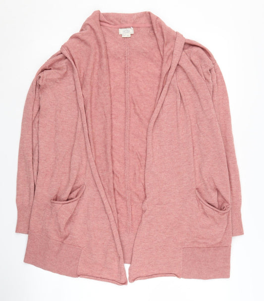 Womens UK 12 Regular Fat Face Pink Cardigan Open-Knit