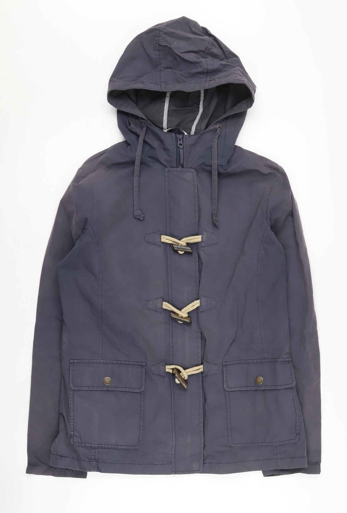Fat Face Women's Blue Duffle Coat, Size 12, Hooded Jacket