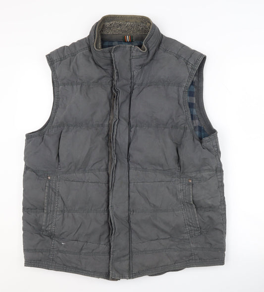 White Stuff Men's Grey Puffer Waistcoat Size L