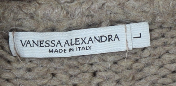 Vanessa Alexandra Women's Brown Knit Open Front Cardigan L