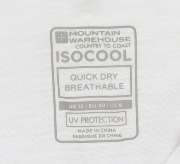 Mountain Warehouse Women's White T-Shirt Size 12 Henley