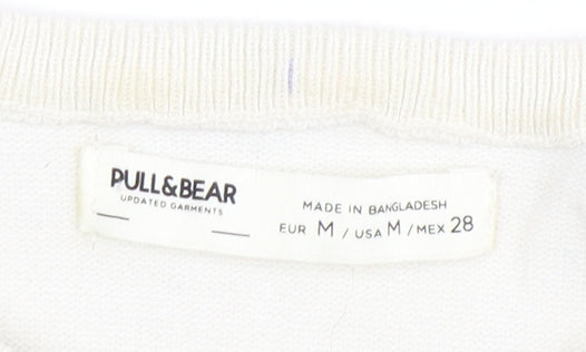 Pull&Bear Women's Cropped Striped T-Shirt, Size M