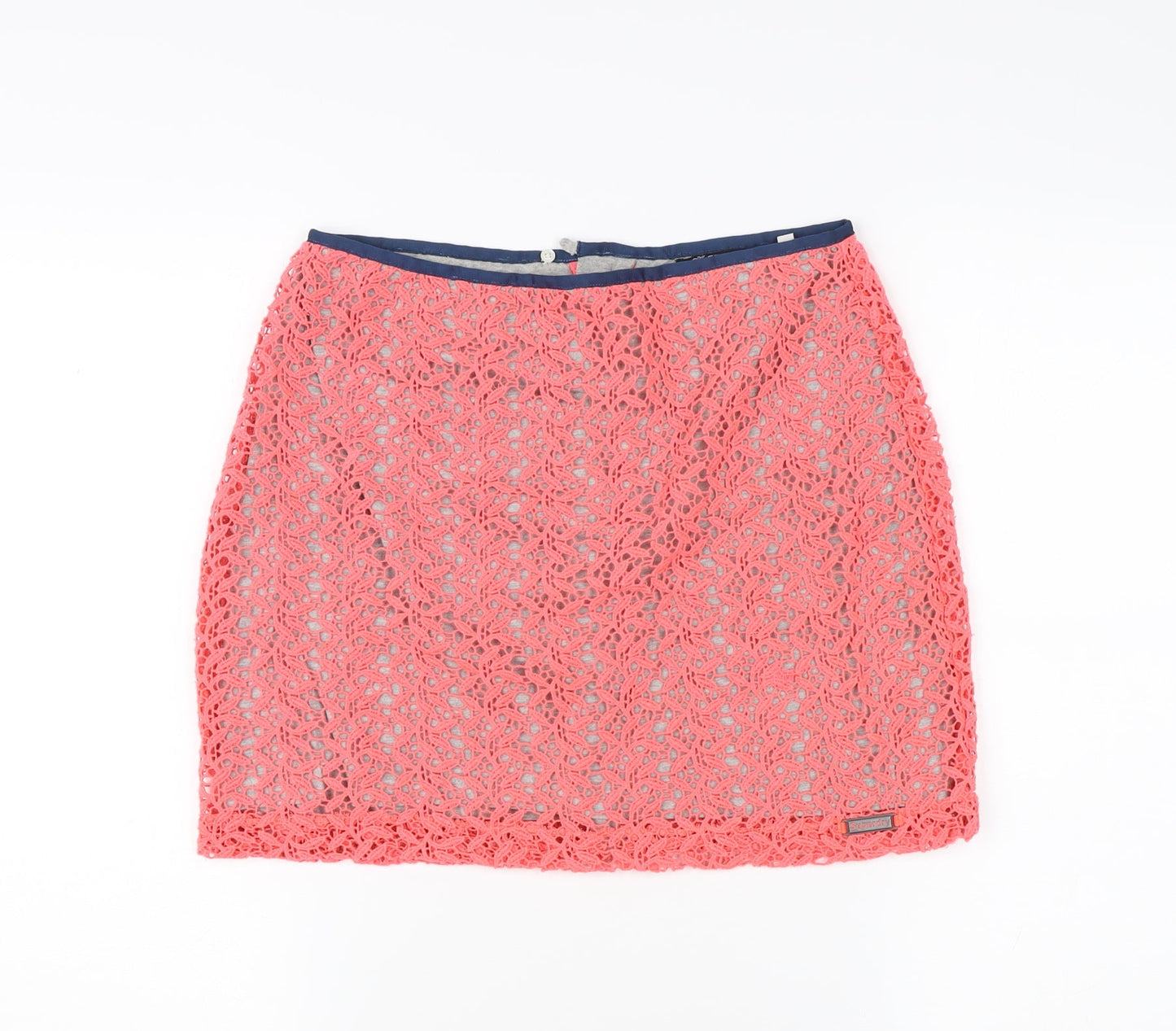 SuperDry Women's Pink Lace Pencil Skirt - Size S